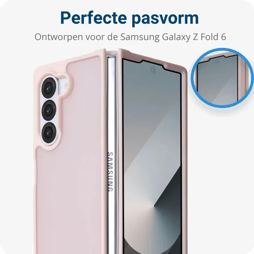 Samsung Galaxy Z Fold 6 Hoesje Back Cover Matte Roze afbeelding 6