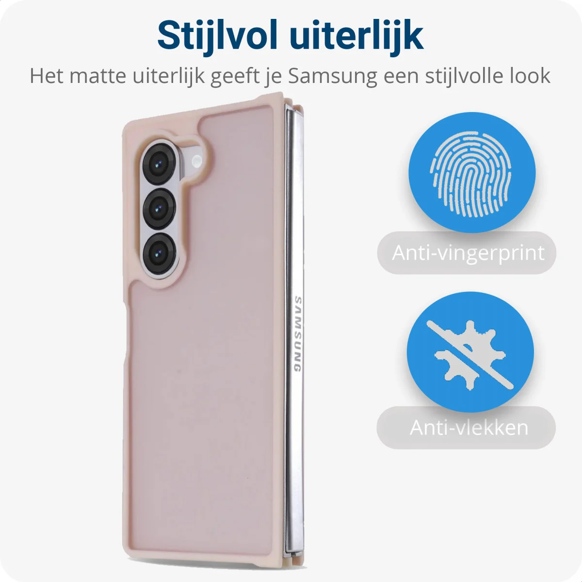 Samsung Galaxy Z Fold 6 Hoesje Back Cover Matte Roze afbeelding 4