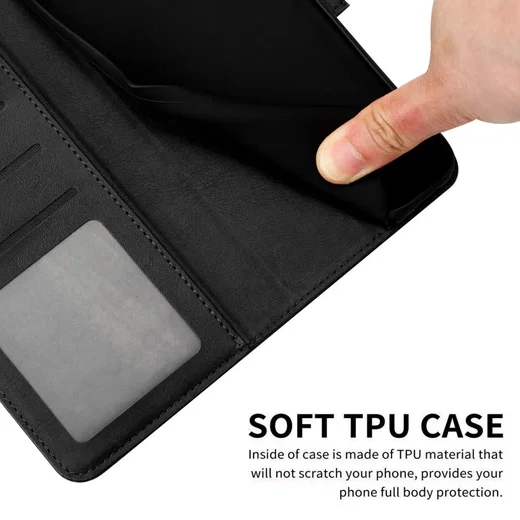 Oppo A60 4G Hoesje Wallet Book Case Kunstleer Zwart afbeelding 8