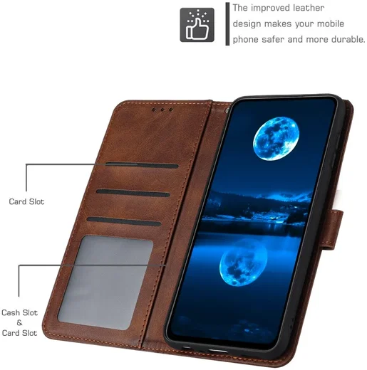Oppo A60 4G Hoesje Wallet Book Case Kunstleer Bruin afbeelding 3