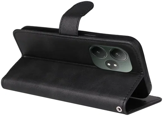 Realme GT 6 Hoesje Wallet Book Case Kunstleer Zwart afbeelding 7