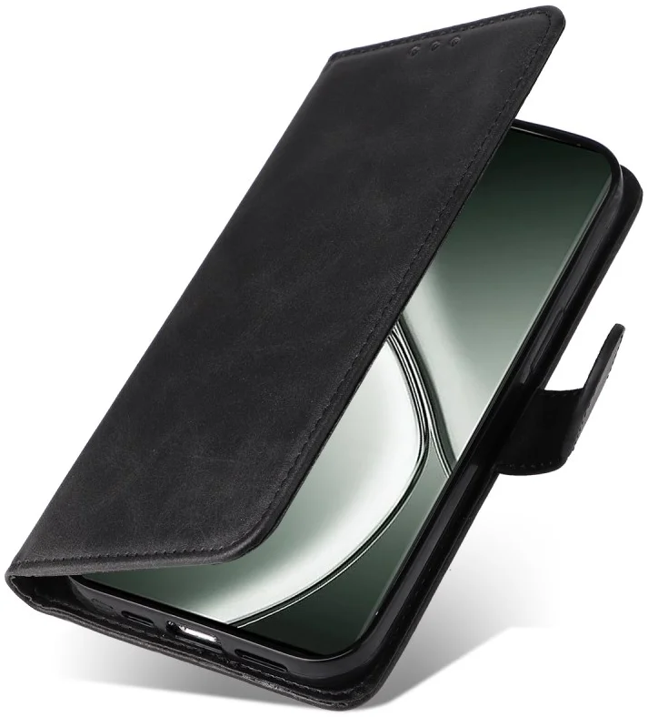 Realme GT 6 Hoesje Wallet Book Case Kunstleer Zwart afbeelding 3