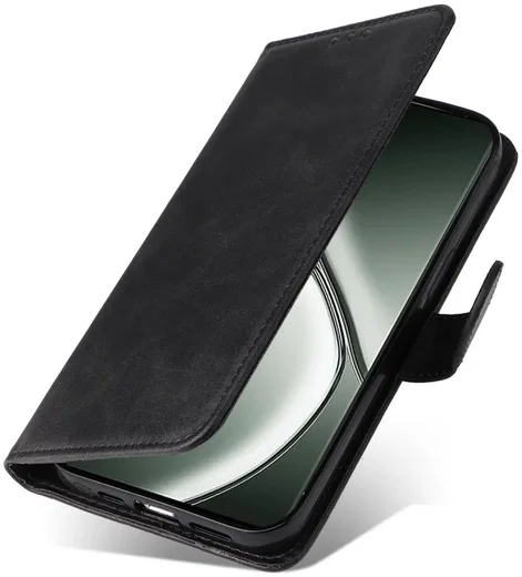 Realme GT 6 Hoesje Wallet Book Case Kunstleer Zwart afbeelding 3
