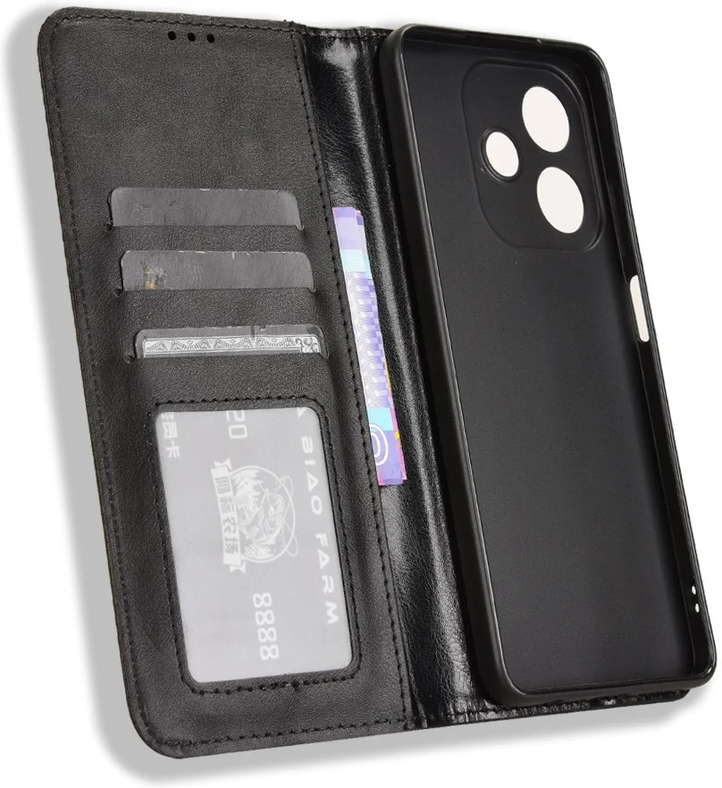Oppo A60 5G / A40 / A40m Hoesje Wallet Book Case Kunstleer Zwart afbeelding 5