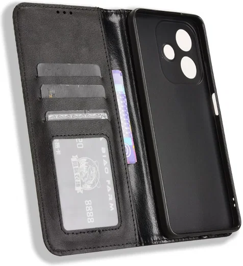 Oppo A60 5G / A40 / A40m Hoesje Wallet Book Case Kunstleer Zwart afbeelding 5