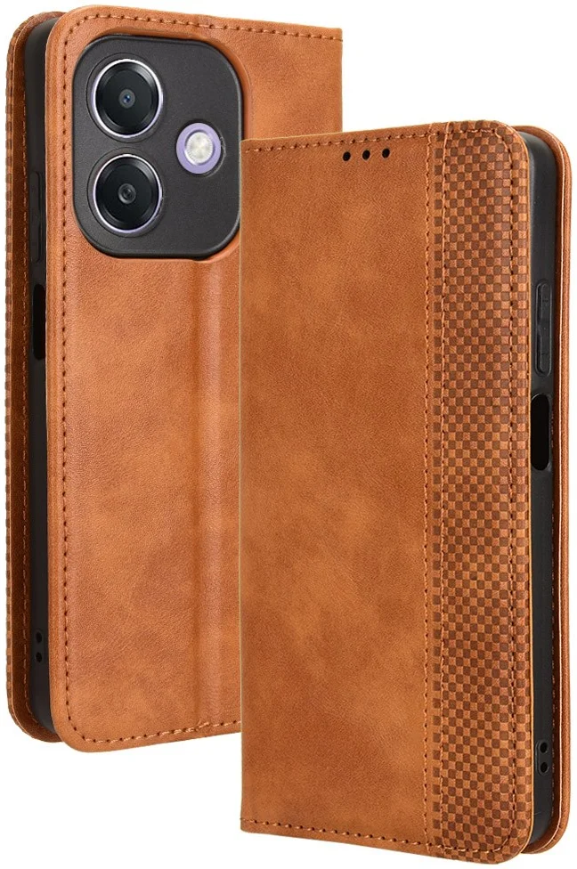 Oppo A60 5G / A40 / A40m Hoesje Wallet Book Case Kunstleer Bruin afbeelding 1