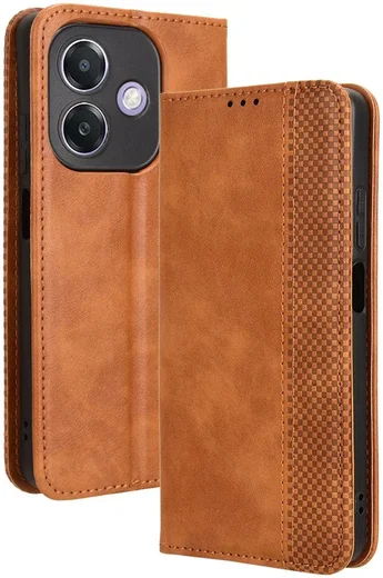 Oppo A60 5G / A40 / A40m Hoesje Wallet Book Case Kunstleer Bruin afbeelding 1