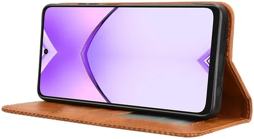 Oppo A60 5G / A40 / A40m Hoesje Wallet Book Case Kunstleer Bruin afbeelding 3