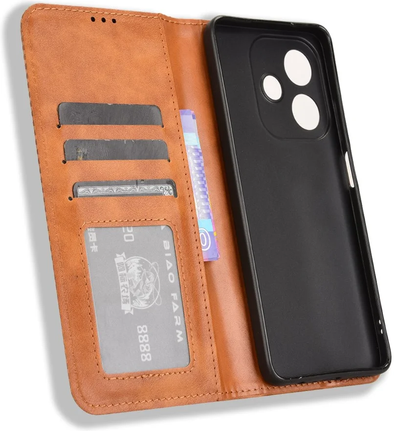 Oppo A60 5G / A40 / A40m Hoesje Wallet Book Case Kunstleer Bruin afbeelding 5