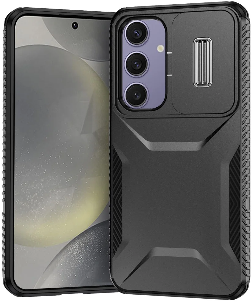 Samsung Galaxy S24 FE Hoesje Camera Slider Back Cover Schokbestendig Zwart afbeelding 1