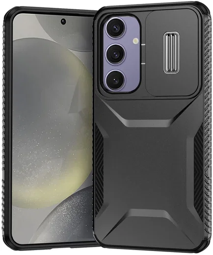 Samsung Galaxy S24 FE Hoesje Camera Slider Back Cover Schokbestendig Zwart afbeelding 1