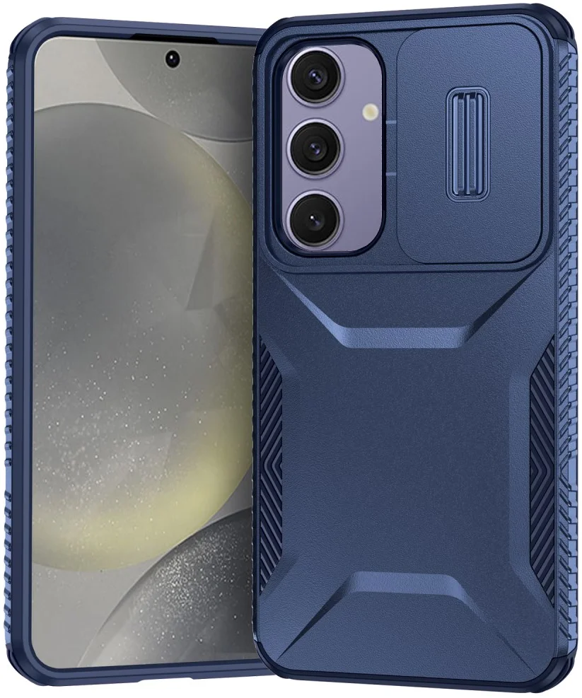 Samsung Galaxy S24 FE Hoesje Camera Slider Back Cover Schokbestendig Blauw afbeelding 1
