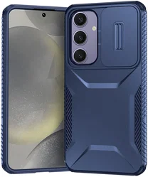 Samsung Galaxy S24 FE Hoesje Camera Slider Back Cover Schokbestendig Blauw afbeelding