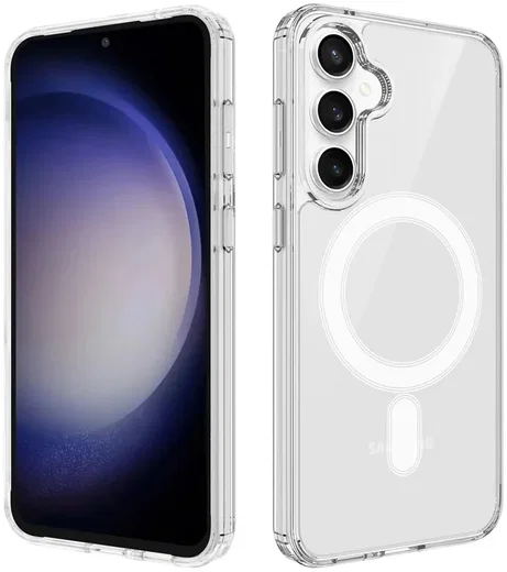 Samsung Galaxy S24 FE Hoesje met MagSafe Dun TPU Back Cover Transparant afbeelding 1