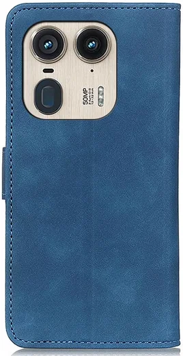 KHAZNEH Motorola Edge 50 Ultra Hoesje Retro Wallet Book Case Blauw afbeelding 9