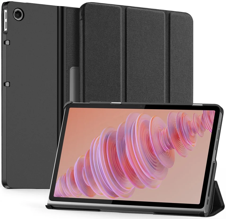 Dux Ducis Domo Lenovo Tab Plus Hoes Tri-Fold Book Case Zwart afbeelding 2
