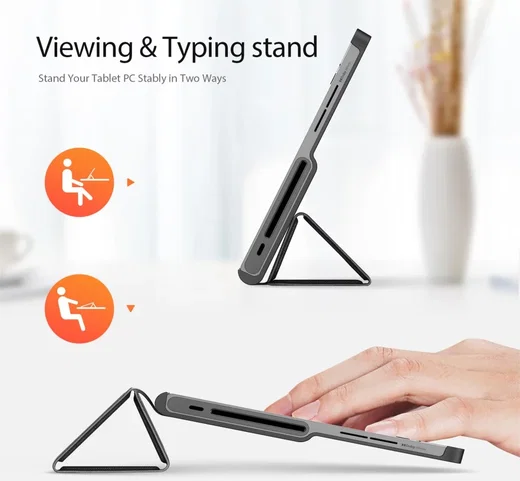 Dux Ducis Domo Lenovo Tab Plus Hoes Tri-Fold Book Case Zwart afbeelding 3