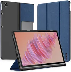 Dux Ducis Domo Lenovo Tab Plus Hoes Tri-Fold Book Case Blauw afbeelding