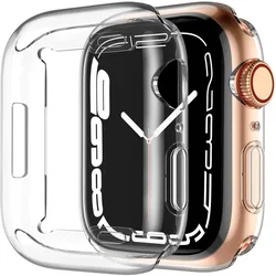 Apple Watch 11/10 46MM Hoesje TPU - Ingebouwde Screen Protector - Transparant afbeelding