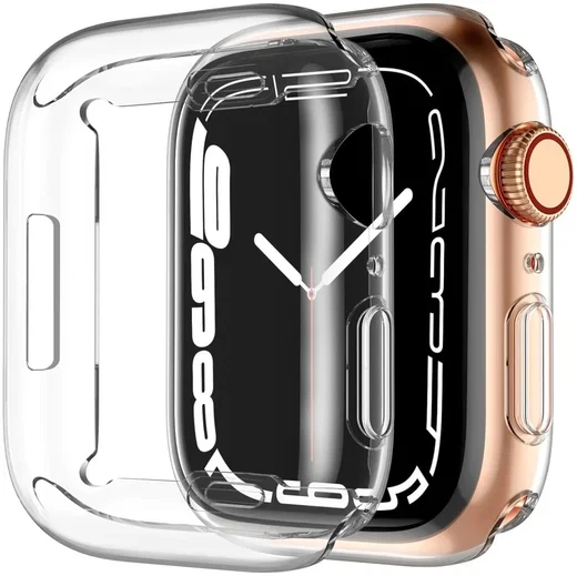 Apple Watch 11/10 42MM Hoesje TPU - Ingebouwde Screen Protector - Transparant afbeelding 1