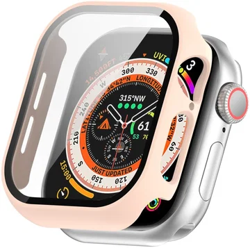 Apple Watch 11/10 42MM Hoesje - Case met Ingebouwde Tempered Glass - Roze