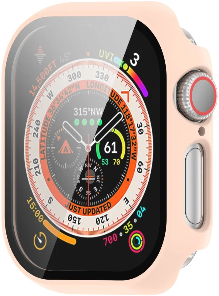 Apple Watch 11/10 42MM Hoesje - Case met Ingebouwde Tempered Glass - Roze afbeelding 5
