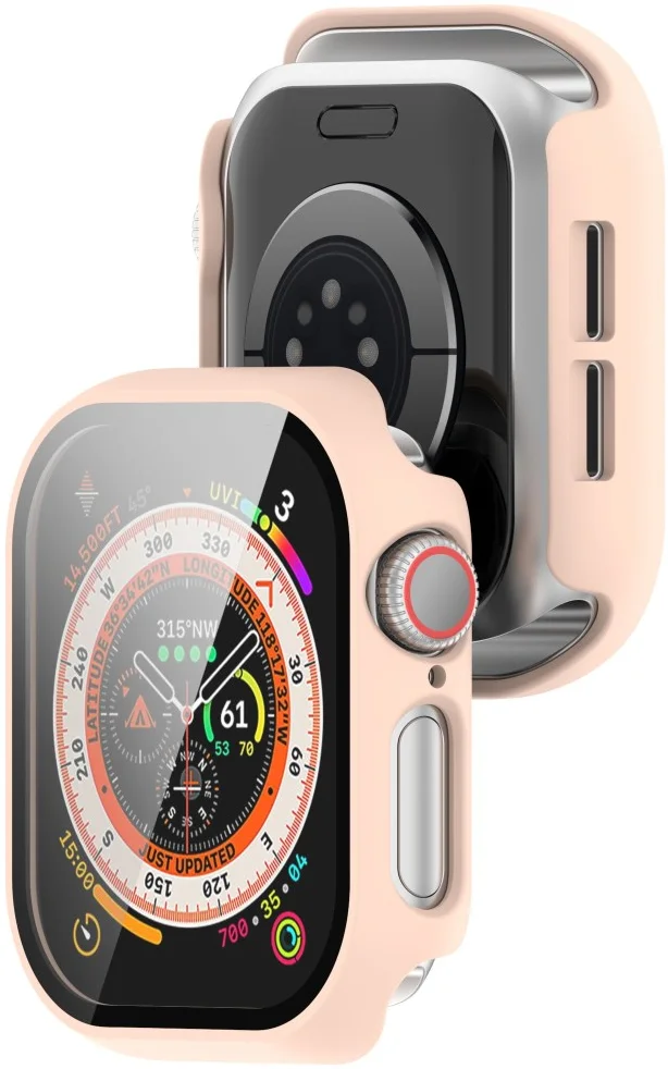 Apple Watch 11/10 42MM Hoesje - Case met Ingebouwde Tempered Glass - Roze afbeelding 6