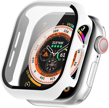Apple Watch 11/10 46MM Hoesje - Case met Ingebouwde Tempered Glass - Wit