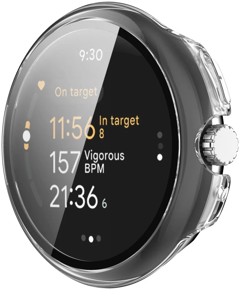 Google Pixel Watch 3 45MM Hoesje - Bumper Case met Tempered Glass - Transparant afbeelding 4