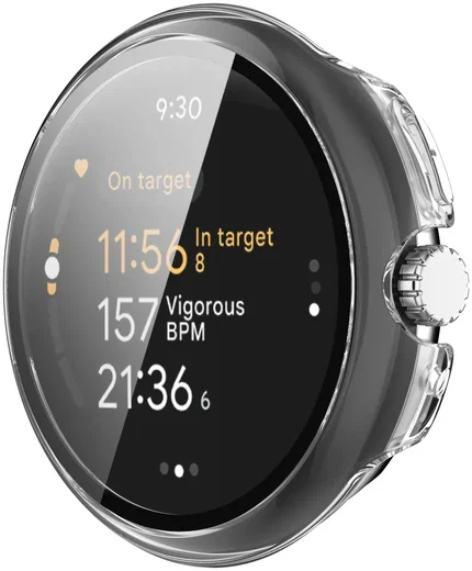 Google Pixel Watch 3 45MM Hoesje - Bumper Case met Tempered Glass - Transparant afbeelding 4