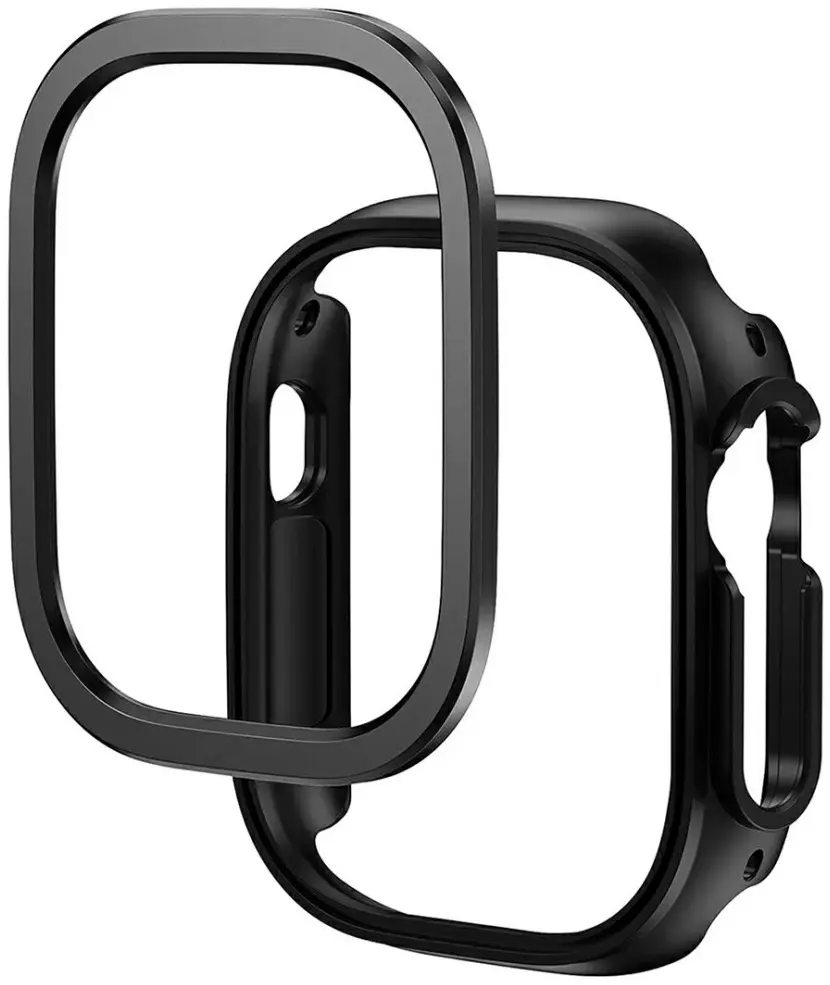 Apple Watch 11/10 46MM Hoesje Aluminium Bumper Frame Zwart afbeelding 2