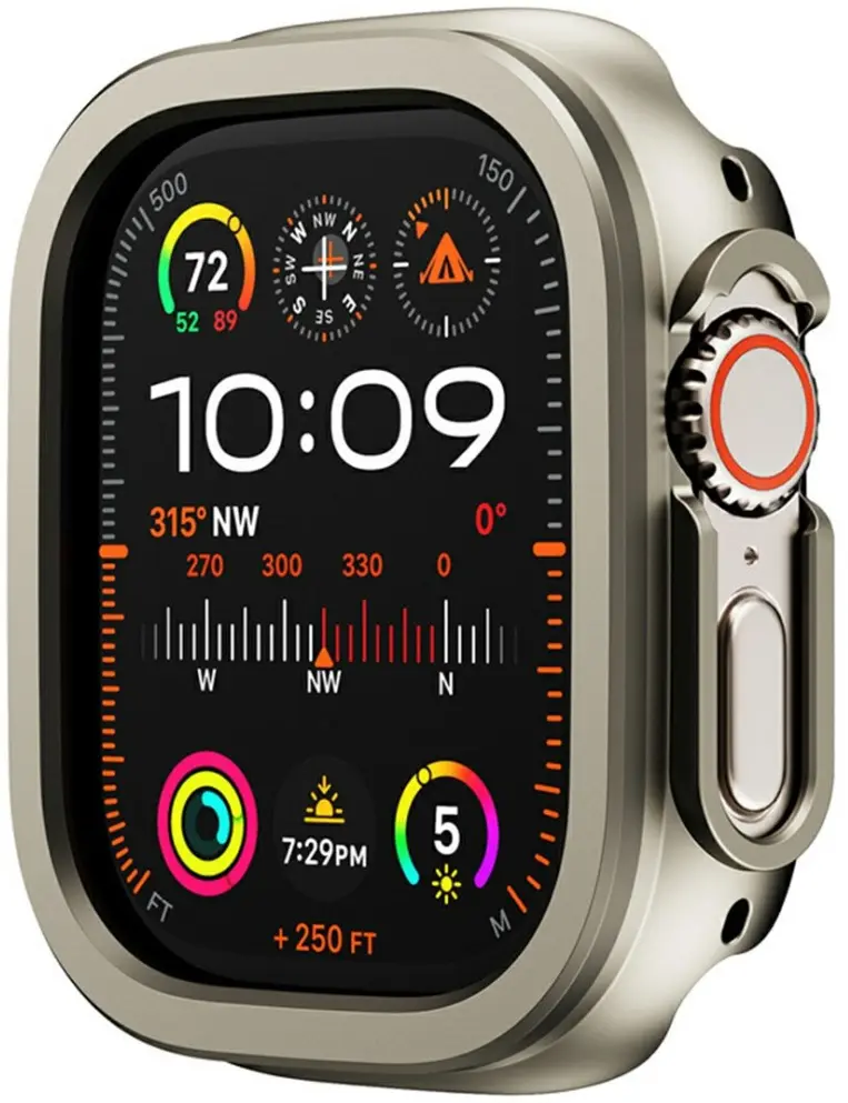 Apple Watch 11/10 46MM Hoesje Aluminium Bumper Frame Titanium Goud afbeelding 1