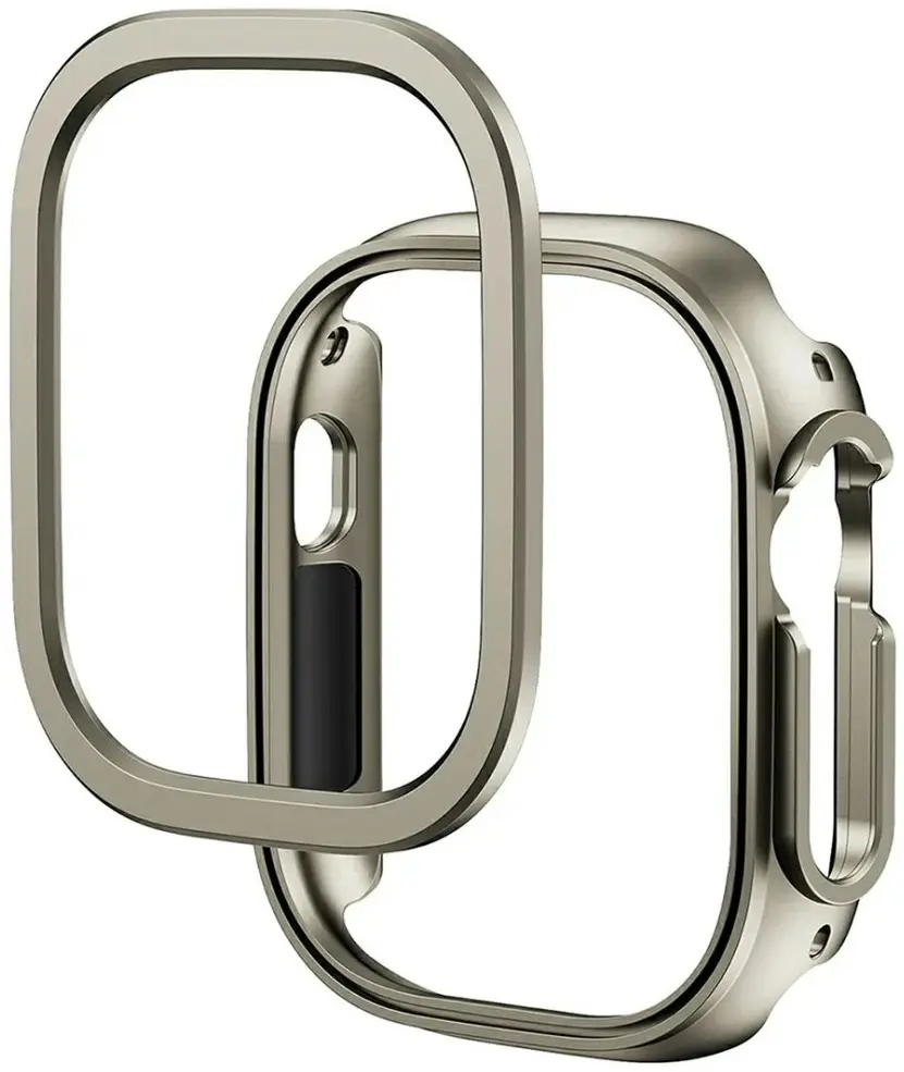 Apple Watch 11/10 46MM Hoesje Aluminium Bumper Frame Titanium Goud afbeelding 2