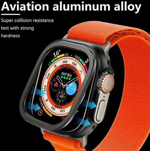 Apple Watch 11/10 46MM Hoesje Aluminium Bumper Frame Titanium Goud afbeelding 5