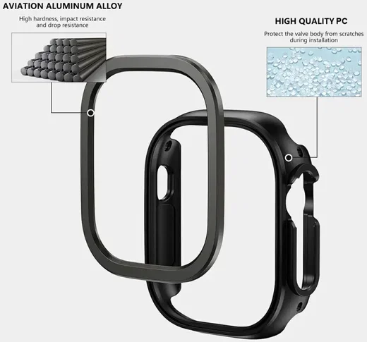 Apple Watch 11/10 46MM Hoesje Aluminium Bumper Frame Titanium Goud afbeelding 8