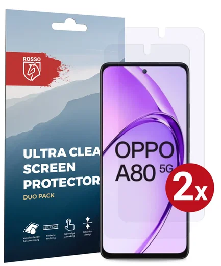 Rosso Oppo A80 Screen Protector Case Friendly Folie Duo Pack afbeelding 1