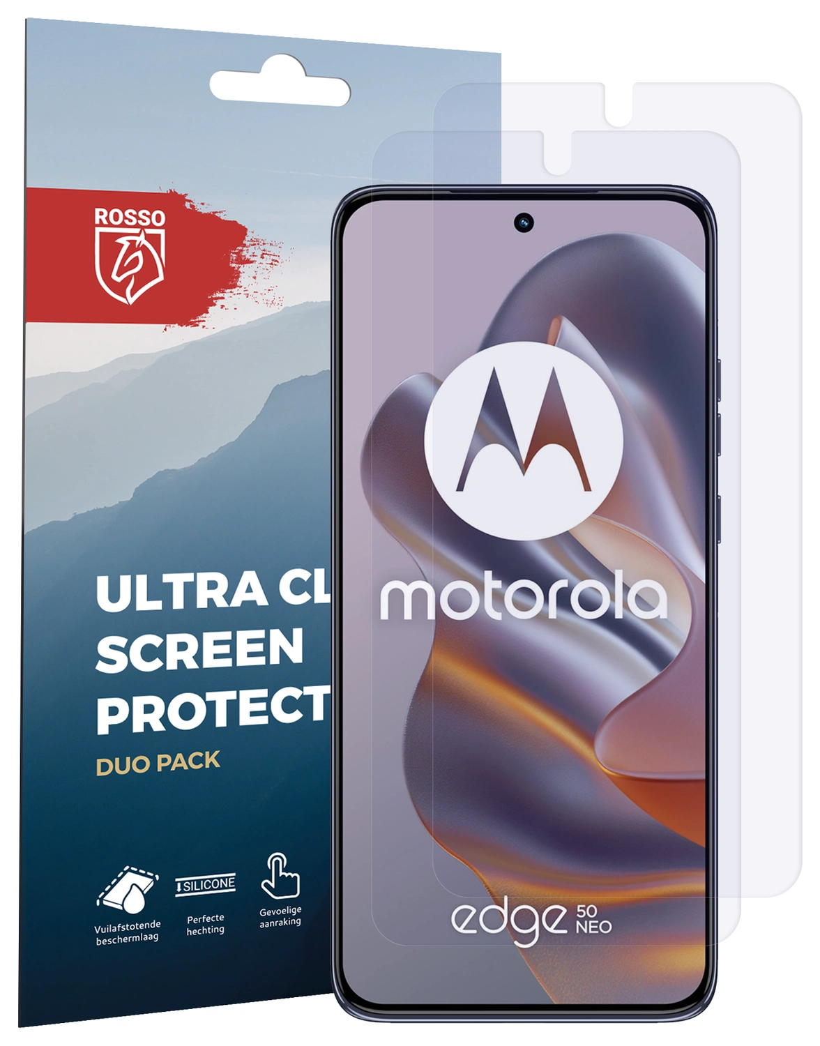 Rosso Motorola Edge 50 Neo Screen Protector Case Friendly Folie Duo Pack afbeelding 8