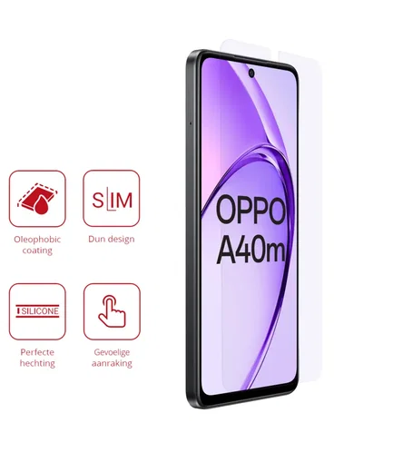 Rosso Oppo A60 5G / A40 / A40M Screen Protector Case Friendly Folie Duo Pack afbeelding 2