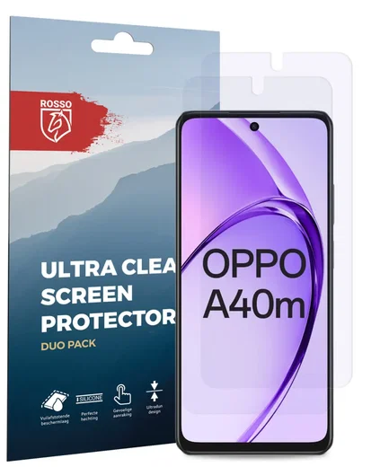 Rosso Oppo A60 5G / A40 / A40M Screen Protector Case Friendly Folie Duo Pack afbeelding 7