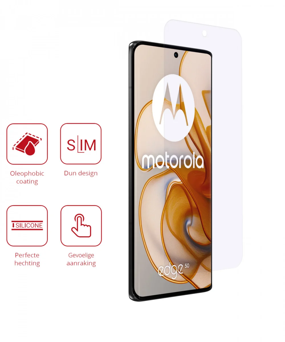 Rosso Motorola Edge 50 Screen Protector Case Friendly Folie Duo Pack afbeelding 2