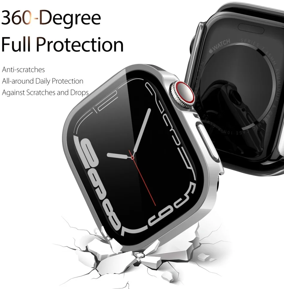 Dux Ducis Hamo - Apple Watch 11/10 46MM Hoesje - Full Protect - Zilver afbeelding 3
