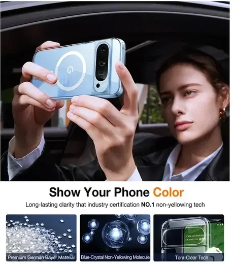 TORRAS Diamond Mag Google Pixel 9 Pro XL Hoesje MagSafe Back Cover Transparant afbeelding 8