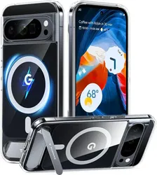 TORRAS Pstand Google Pixel 9 Pro XL Hoesje MagSafe met Kickstand Transparant afbeelding