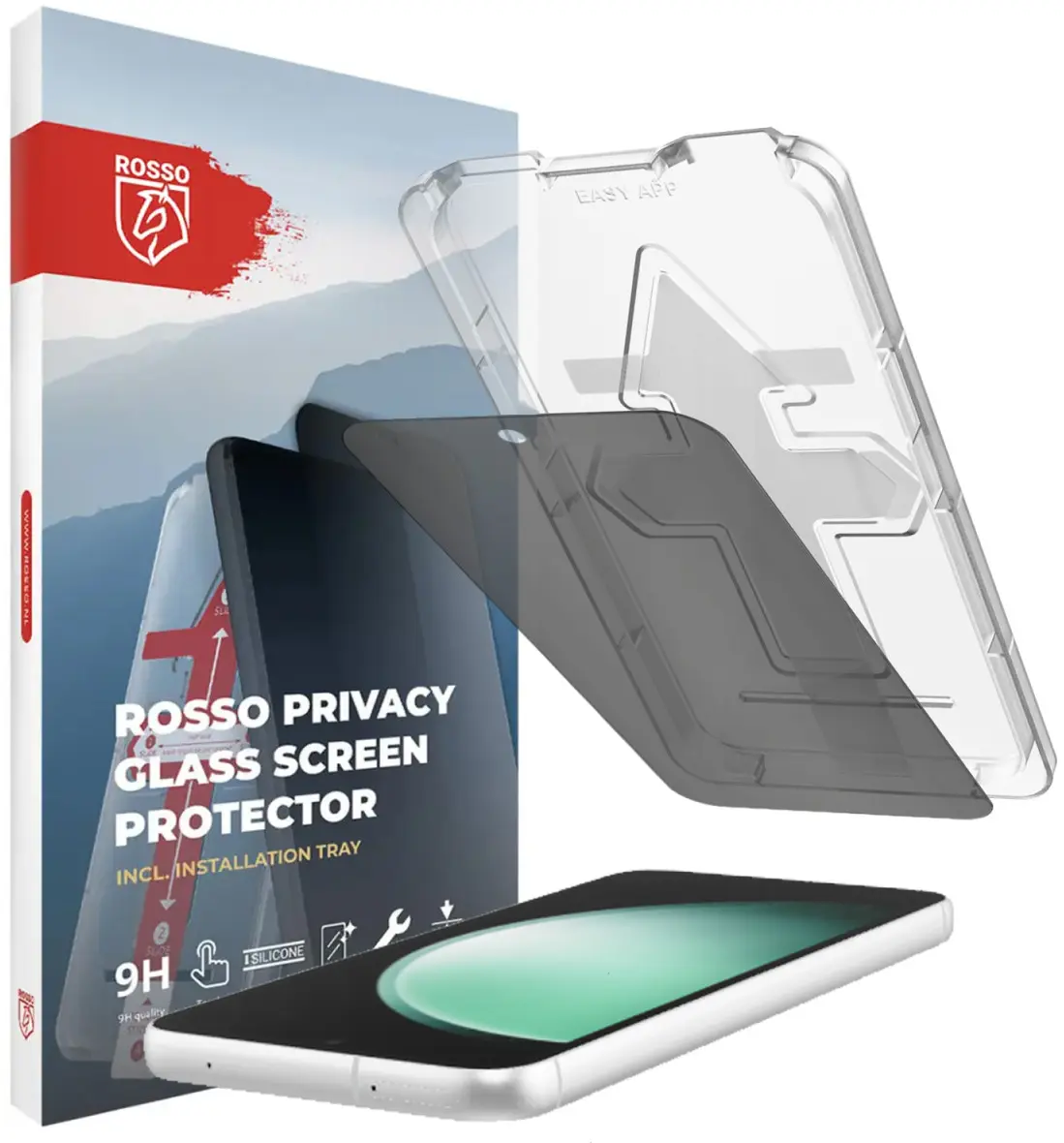 Rosso Samsung Galaxy S23 FE Privacy Glass met Installatietray afbeelding 1