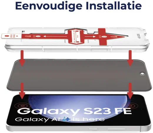 Rosso Samsung Galaxy S23 FE Privacy Glass met Installatietray afbeelding 2