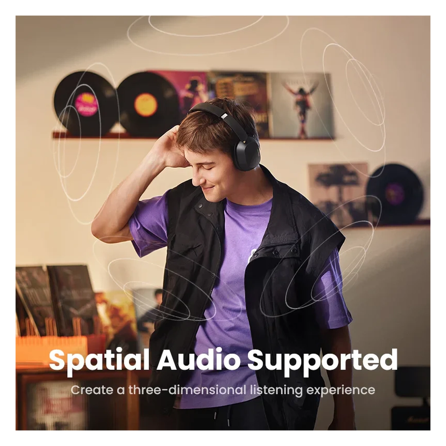 Ugreen Hi Tune Max 5C ANC Draadloze Koptelefoon Hi-Res Audio Zwart afbeelding 4