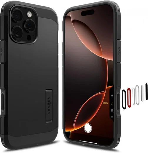 Spigen Tough Armor T iPhone 16 Pro Max Hoesje MagSafe Back Cover Zwart afbeelding 1