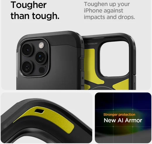 Spigen Tough Armor T iPhone 16 Pro Max Hoesje MagSafe Back Cover Zwart afbeelding 6