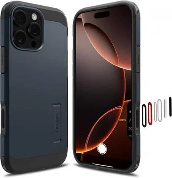 Spigen Tough Armor T iPhone 16 Pro Max Hoesje MagSafe Back Cover Metal Slate