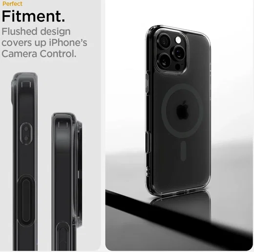 Spigen Ultra Hybrid T iPhone 16 Pro Hoesje MagSafe Back Cover Frosted Zwart afbeelding 5